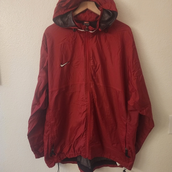 Vintage Team Nike Dark Red Full Zip Windbreaker Jacket Men's Size XL - Picture 1 of 12